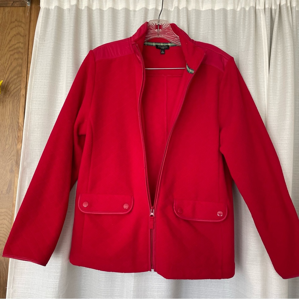 Talbots red fleece jacket